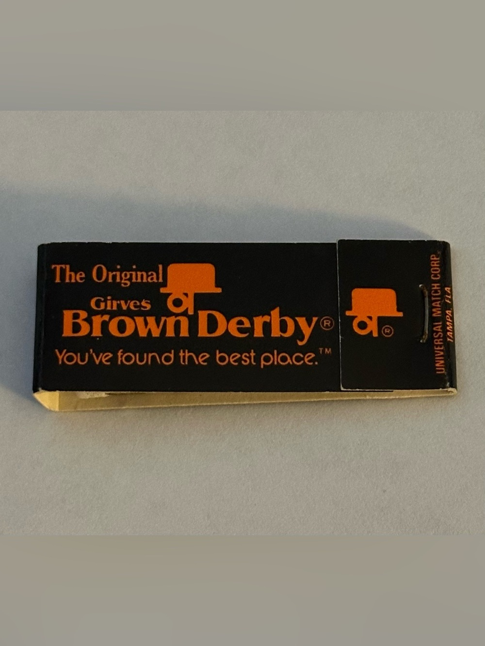 Vintage Mini Matchbook Girves Brown Derby Restaurant Daytona Lauderdale Madeira